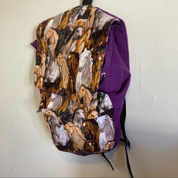 Vintage Handbags - Vintage purple Horse Backpack